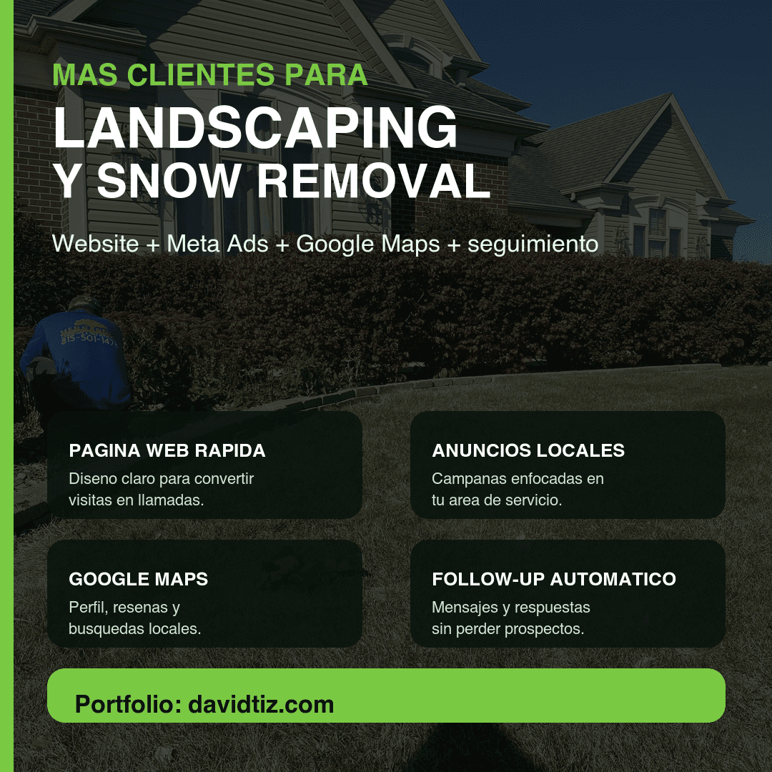 Clean marketing visual for landscaping and snow removal outreach
